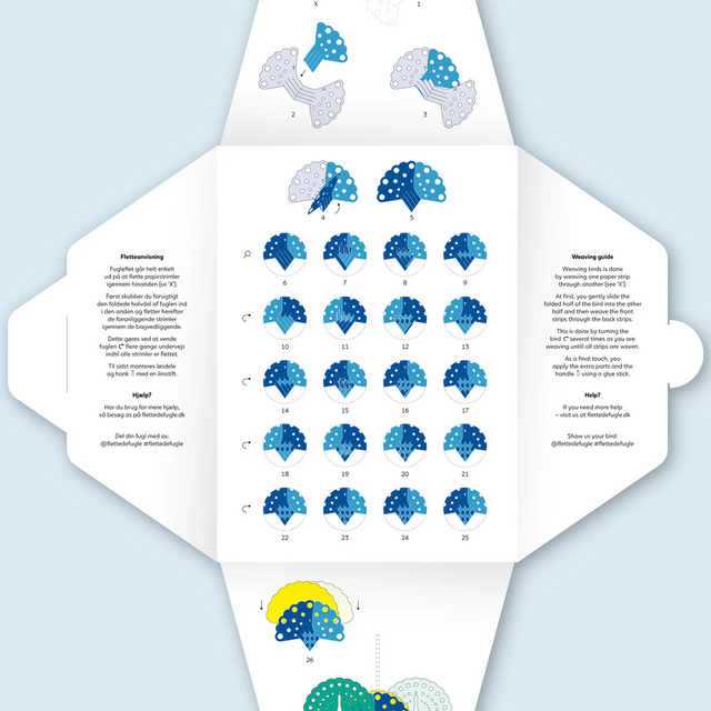 Flettet julefugl påfugl - Papirfamilien